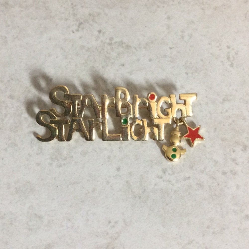 Christmas Stay Bright Stay Light gold pin